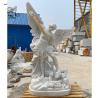 Buy cheap White Marble Saint St Michael The Archangel Statue Life Size Religious Angel Garden Stone Sculptures from wholesalers