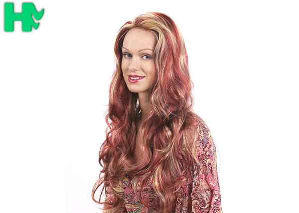 Multi Layered Haircuts Long Curly Full Lace Synthetic Wigs , Synthetic Fiber