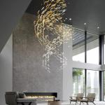 Custom Made Designer Chandeliers Large Staircase Decoration Hotel Lighting