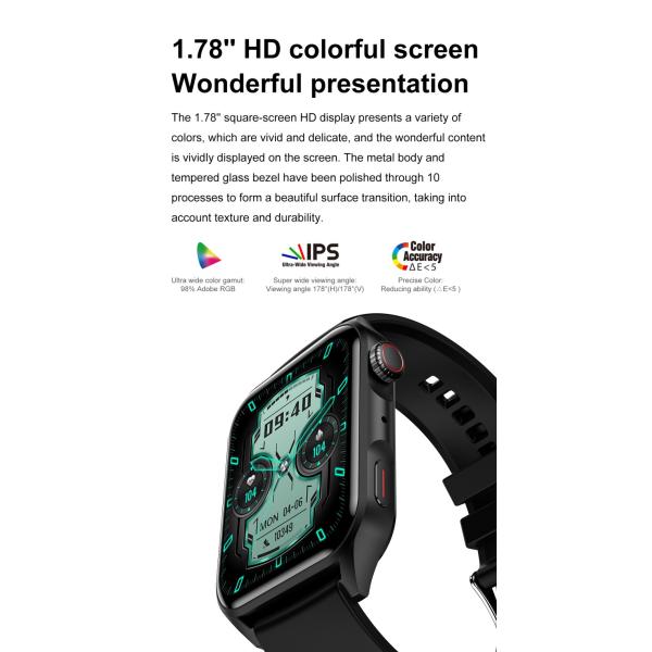 HK28 IP68 Fitness Tracker And Smartwatch Sport 1.78 IPS True Heart Rate Call For Android