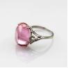Buy cheap Rose Gold Plated Oval Dome Pink Cubic Zircon 925 Silver Ring(R274) from wholesalers