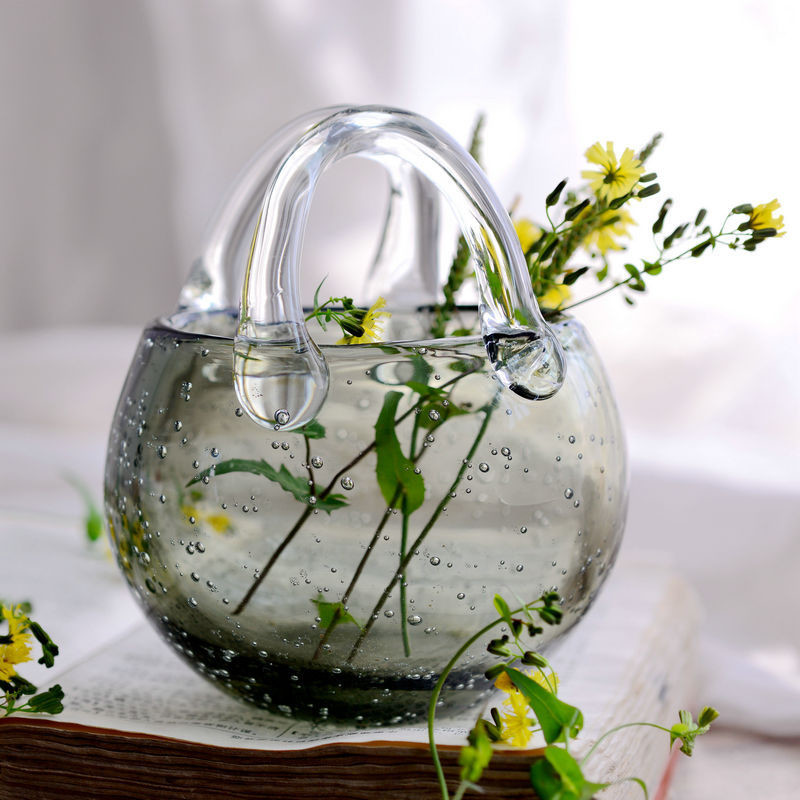 Transparent Custom Hemispherical Glass Flowerpot