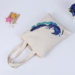 2017 cheap promotional custom logo cloth shopper standard size tote cotton bag