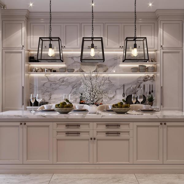 Luxury Complete Full Set White Kichen Cabinets Furniture Solid Wood Walnut Flat
