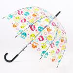 Ladies Gifts Auto Open See Through Umbrella Cute Owl Print POE Material