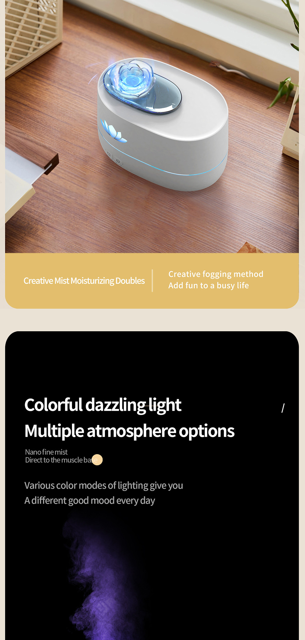 Home Auto Shut Off Humidifier 350ml With Timing Automatic Outage Protection