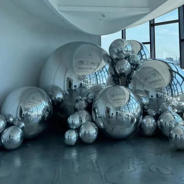 Buy cheap Double Layer Inflatable Advertising Balloons Silver Inflatable Mirror Ball from wholesalers