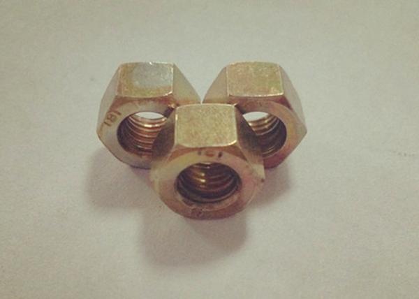 Yellow Zinc Plated M6 Hex Nut 7mm Thickness With Relatively Large Fastening