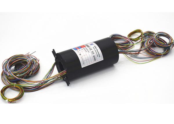 Aluminum Alloy Material Through Bore Electrical Slip Ring 250RPM Speed 52