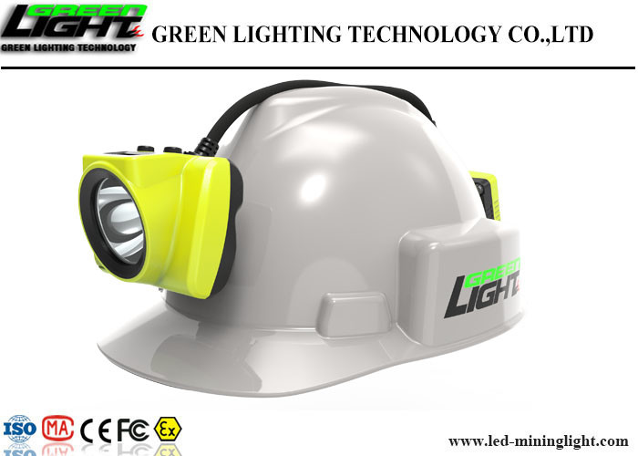 Semi Corded LED Mining Cap Lamp 18000lux 3.7V Lightweight With Warning Light
