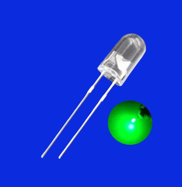 Buy cheap 0.5W 5mm LED Light Emitting Diode 520-530nm Green Color 40000mcd Clear Lens For Indicator Lighting from wholesalers