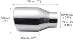 Muffler tips, D1001,ss304 Mirror polished, Angle cut,Rolled edge, universal