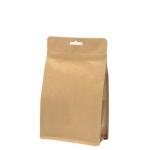 Printing 250g food k stand up kraft paper bag with zipper and valve