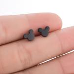 New Fashion Cute Mickey Earrings Black Children Kids Jewelry Cartoon Mouse