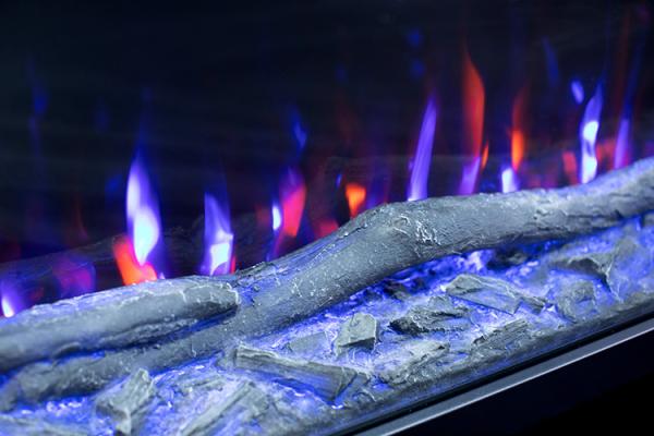 72 "1830mm home Classic multi-sided white electric fireplace 3-sided view