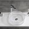 Buy cheap Modern Crystal Clear Glass Wash Basin Vertical Stripes Diecasting Bathroom Basin Sinks from wholesalers