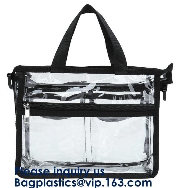 Bagease Clear PVC Fanny Pack With Double Zipper And Adjustable Strap,Clear PVC blacpack with top zipper opening