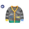 Buy cheap Contrast Color Edges Boys Cardigan Sweater Pockets Long Sleeves Knitwear V Neck from wholesalers