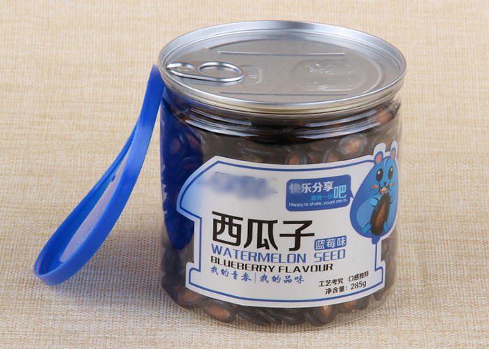 650 Ml Visible Plastic Easy Open Can Round Tube Packaging For Seeds / Dry Fruits