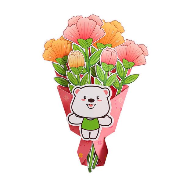 Buy cheap Mother's Day Gift Flower Bouquet, Greeting Card DIY Handmade Paper Material Kit. Hand - held Flower Bouquet for Kindergarten Children to Give to Their from wholesalers