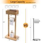 Freestanding Bathroom Storage Rack Bamboo Toilet Roll Holder For Paper