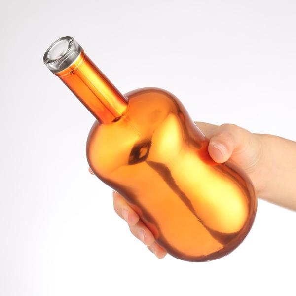 Buy cheap Empty Electroplate Glass Bottle for Vodka Brandy Ru Custom Shape 500ml 700ml 750ml 1000ml from wholesalers