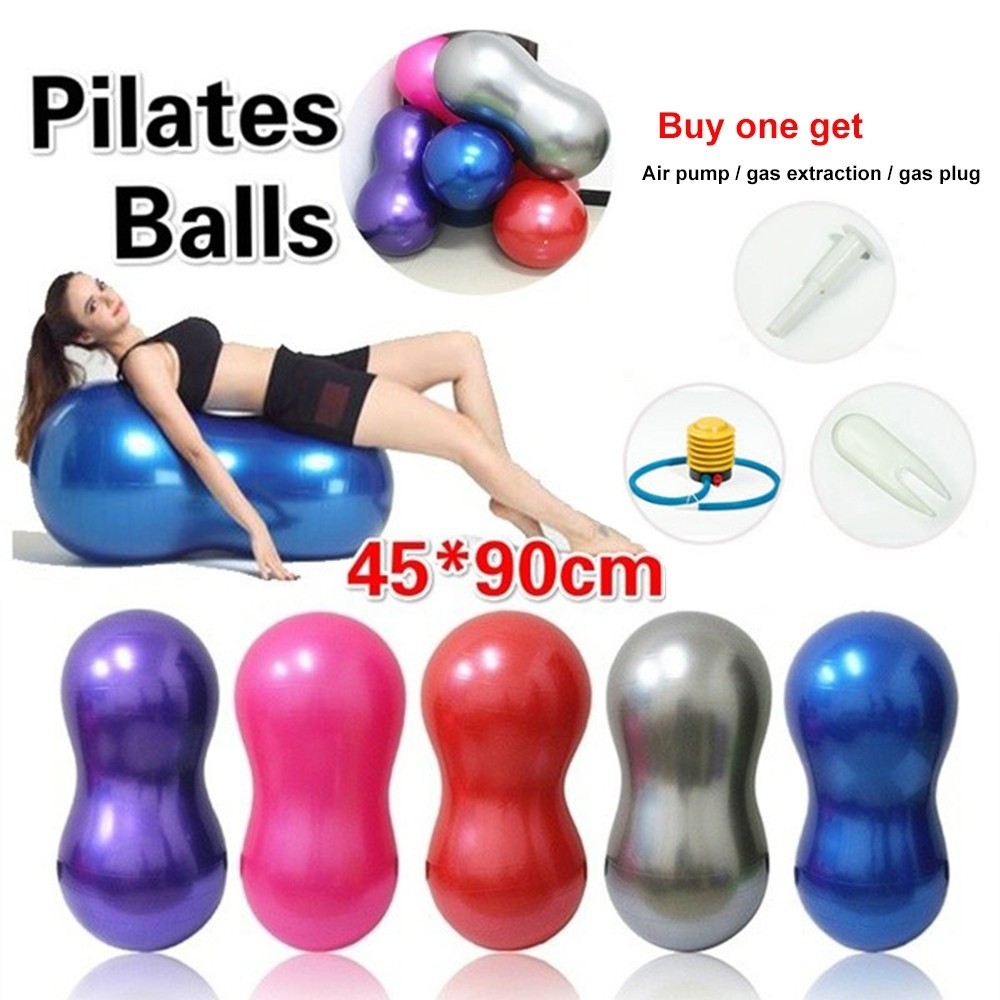 PVC Anti Burst Inflate Exercise Ball , Peanut Yoga Ball Elastic 90*45cm
