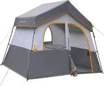 HIKERGARDEN 6 Person Camping Tent - Portable Easy Set Up Family Tent for Camp,