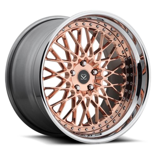 Buy cheap Polish Gold Barrel Disc Customised 3-PC Forged Alloy Rims 19x10" For Audi A7 from wholesalers