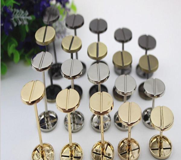 Buy cheap Novelty DIY hardware accessories light gold dumbbell barbell one word shape round flat metal rivets studs for handbags from wholesalers