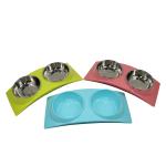 Cute Pet Food Bowls For Cats Stainless Steel Dog Bowls Non Slip Teddy Bichon