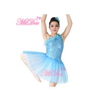 Buy cheap Floral Ballet Dance Costume Sequin Leotard Dress With Oblique Neckline product