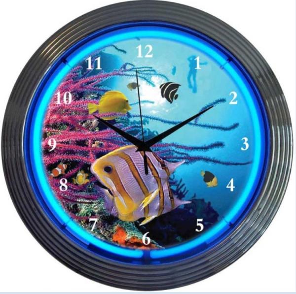 Buy cheap 130V Mancave Neon Light Clocks Blue 7.0 Kgs Neon Tube Clock from wholesalers