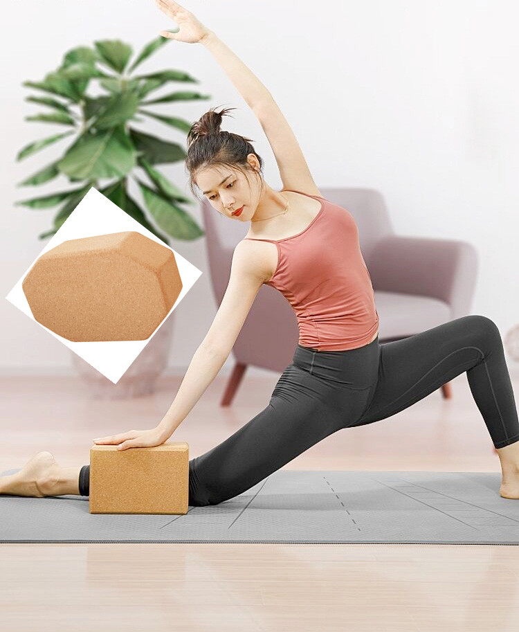 215 X 140 X 85mm Octagonal Yoga Cork Block Bricks Yoga Auxiliary Equipment