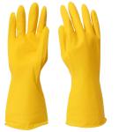 Flocked Lining House Cleaning Gloves 32CM Latex Yellow Gloves
