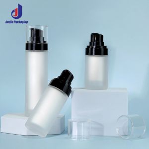 Buy cheap Skincare Cream Pump Bottle Transparent Round PET Bottles With Cap from wholesalers