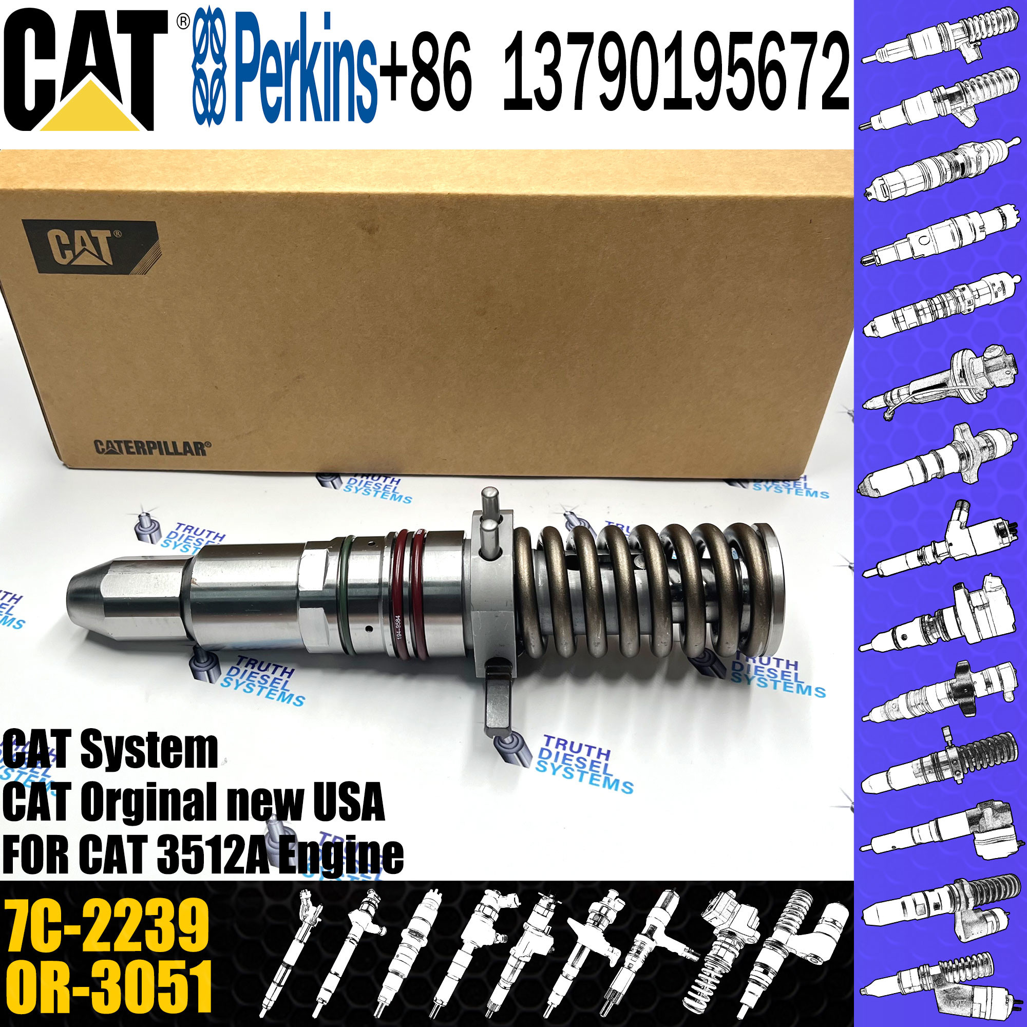 diesel fuel injector 4W-3563 7E-6048 7C-4175 7C-2239 OR-3051 7C-4174 for Caterpillar engine