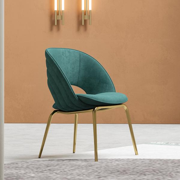 Buy cheap Modern Velvet Upholstered Dining Chair For Bedroom from wholesalers