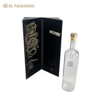 Buy cheap Customized Black Magnet Gold Foil Wine Box Luxury Whiskey Red Wine Gift Packaging Box With Velvet Tray product