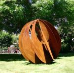 Garden Rustic Sphere Design Corten Steel Large Outdoor Sculpture For Landscape