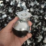 50mm Long Stem Black PP Swivel Ball Furniture Casters With Side Brake