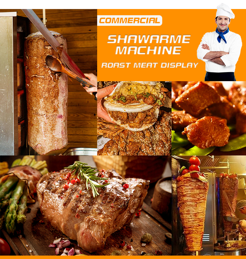 Shawarma Machine Gas 5400 Commercial Professional Custom Gas Doner Kebab Making Machine