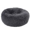 Buy cheap Donut Round Soft Fluffy Cat Bed , Cat Cushion Bed Plush Fur Material Grey / Pink Color from wholesalers