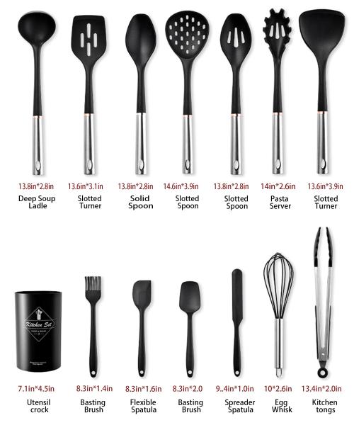14pcs Kitchen Utensil Set Cooking Utensil Set Non-Stick Kitchen Cookware With