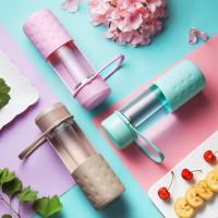 Buy cheap 360ML Heatproof Borosilicate Glass Water Bottle With Silicone Sleeve product