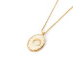Buy cheap Stainless steel necklace, hanging tag pendant, women's pendant, inlaid with shell, drip glue, gold electroplating process from wholesalers