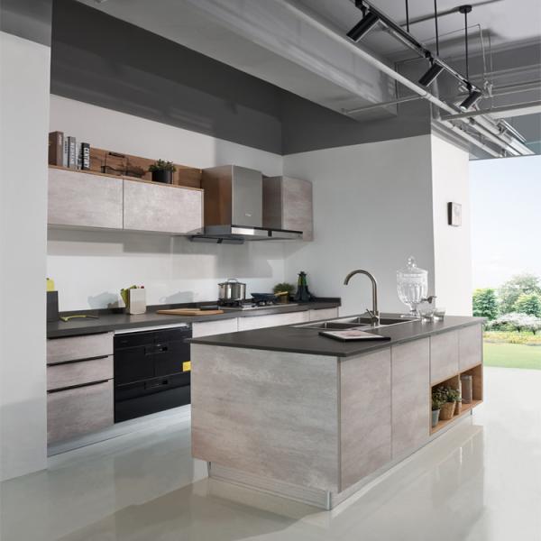 Ready To Assemble ODM 22mm Modular Kitchen Cabinets Grey Melamine Kitchen