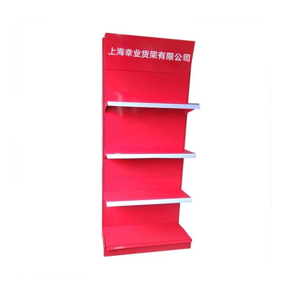 Buy cheap Factory Customize Red Shelf single side steel supermarket shelves from wholesalers