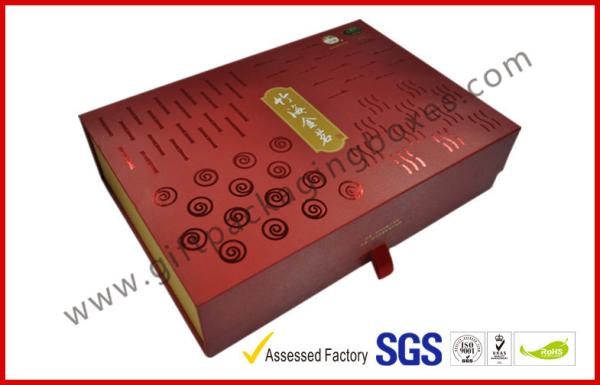Buy cheap Elegant Handmade Hot stamping Red Gift Packaging Box , Custom Offset Printed Gift Packaging Box from wholesalers