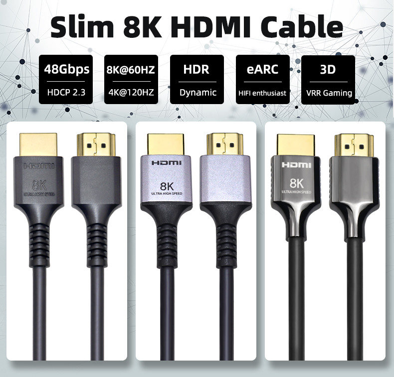 8k HDR Optical HDMI Cable 48G EARC Active Aluminum Zinc HDMI Cable